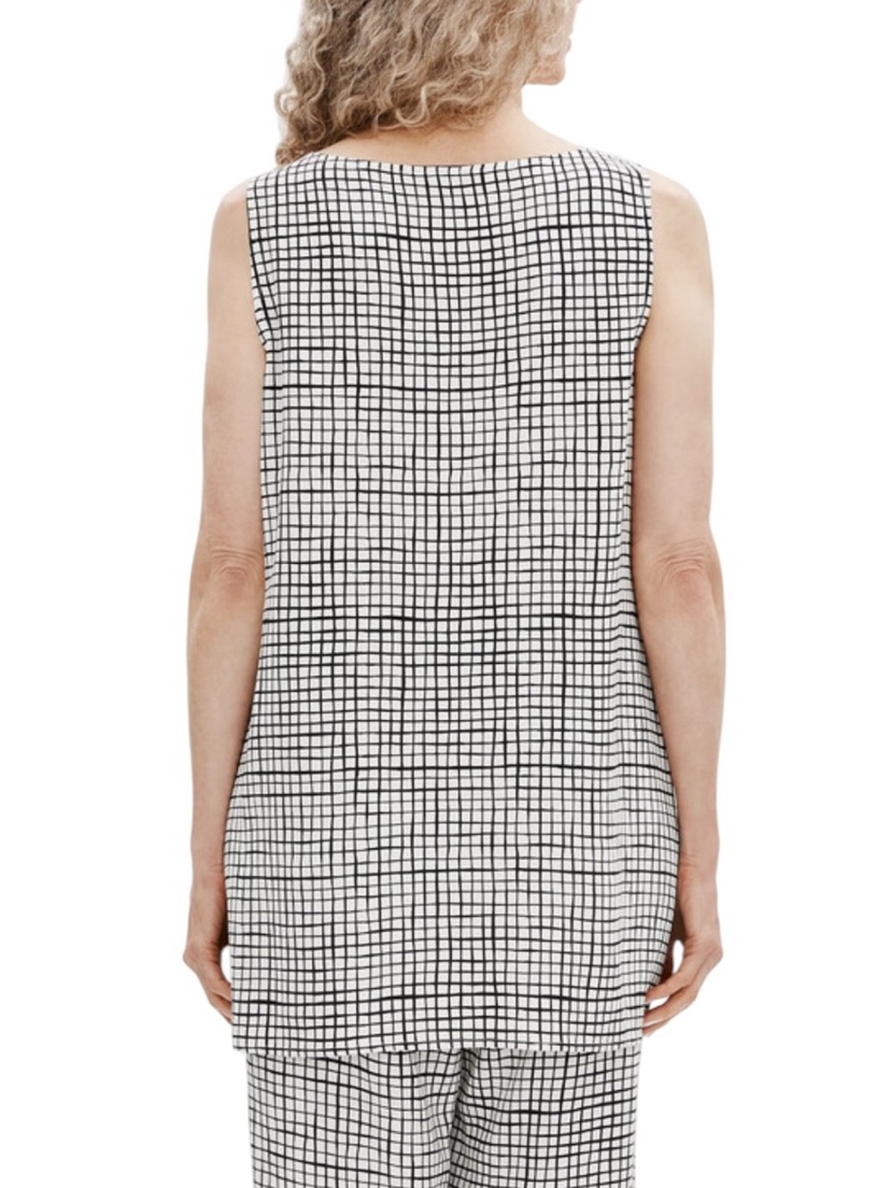 Eileen Fisher textured crepe sleeveless long top XS like new condition - Picture 3 of 12